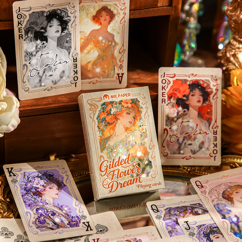 Vintage Collectible Playing Cards - Mr.Paper 55pcs Gilded Flower Dream Playing