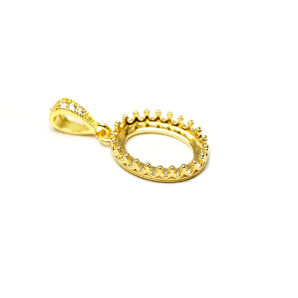 Vintage Collectible Item - 2pcs Crown Drop Necklace Charms,Gold Color