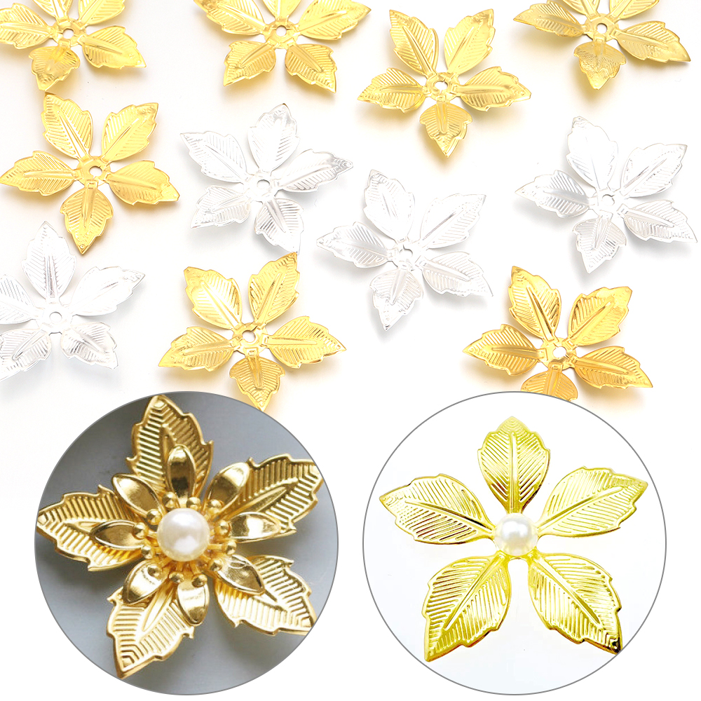 Vintage Collectible Item - 30pcs Vintage Gold Silver Colors Flowers