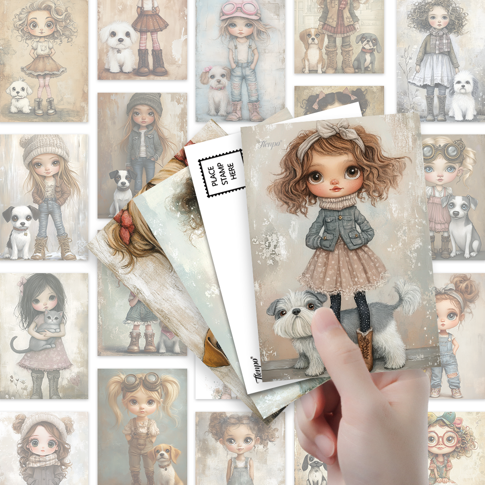 Vintage Collectible And Vintage Dolls - 32pcs Vintage Cute Doll Postcards,Doll &