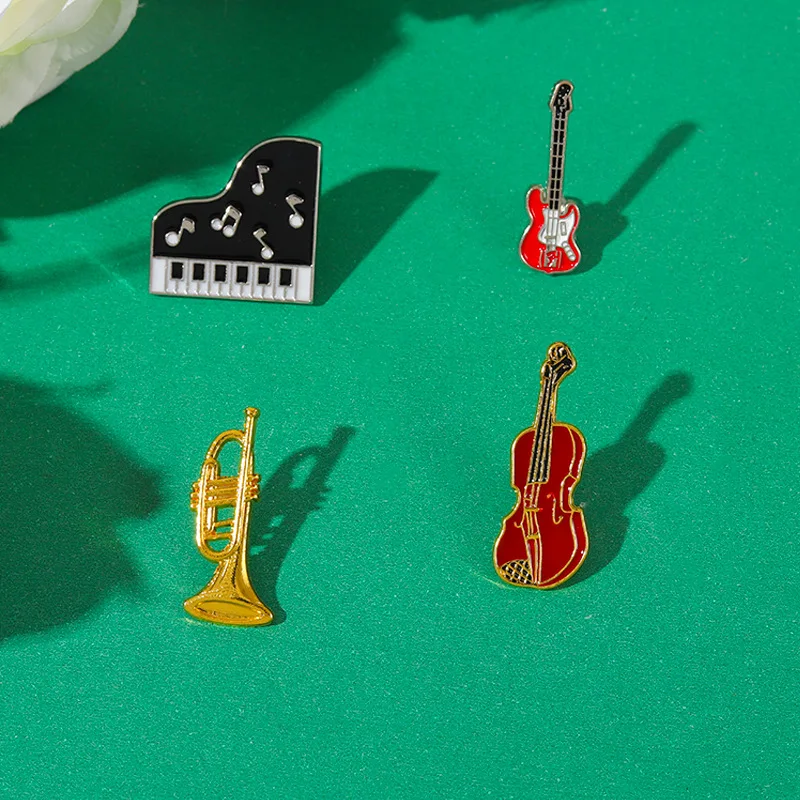 Vintage Collectible Pins - Musical Instrument Enamel Lapel Pin Collecting