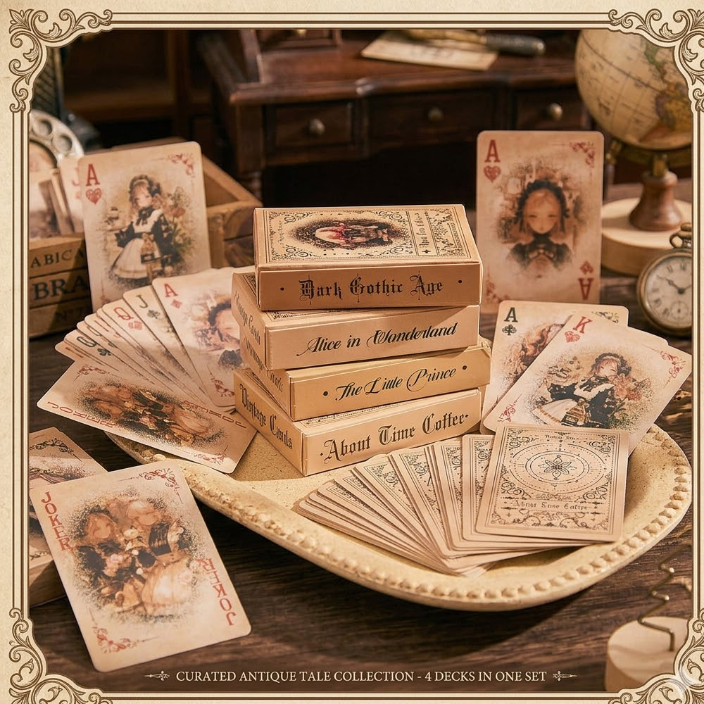 55retro anime girl playing car - Vintage Collectible Playing Cards avaliação e preço