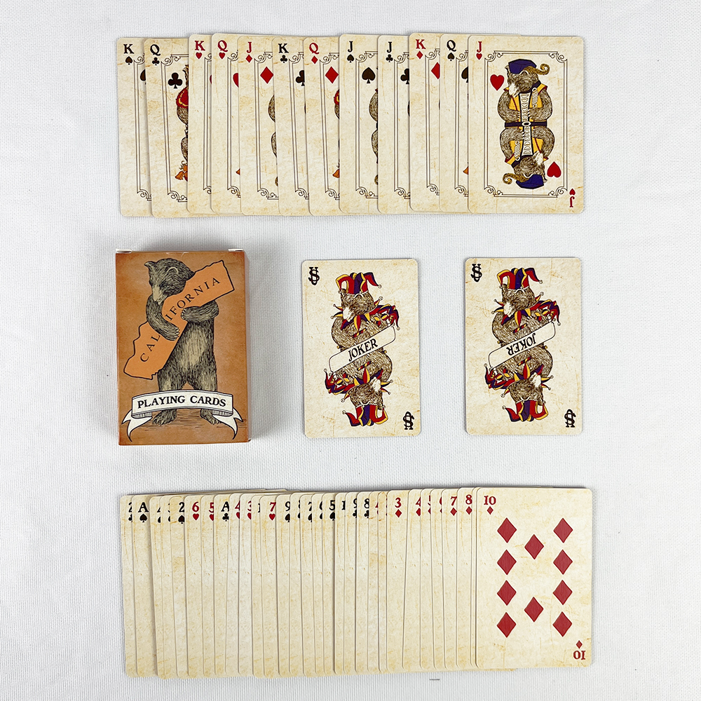 57x72mm Vintage Colourful Bear - Vintage Collectible Playing Cards avaliação e preço