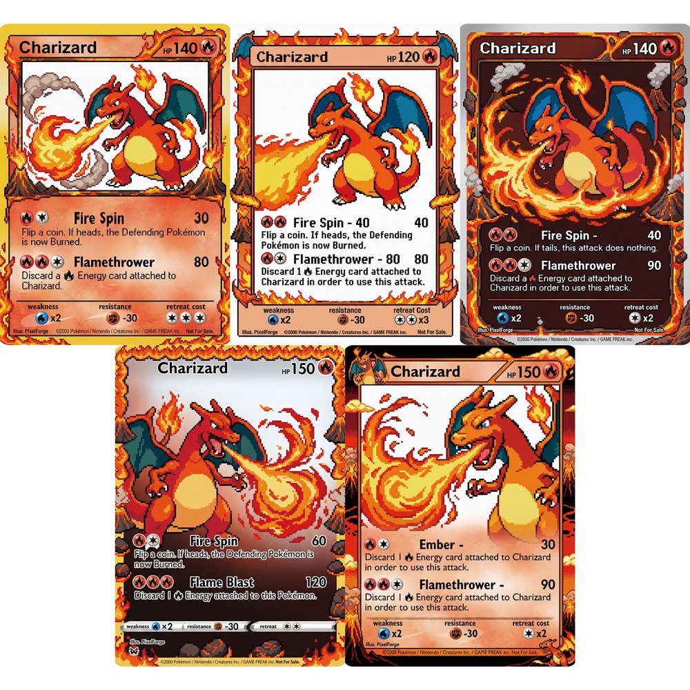 5Pcs Pokemon Cards Charizard G - Vintage Collectible Cards avaliação e preço