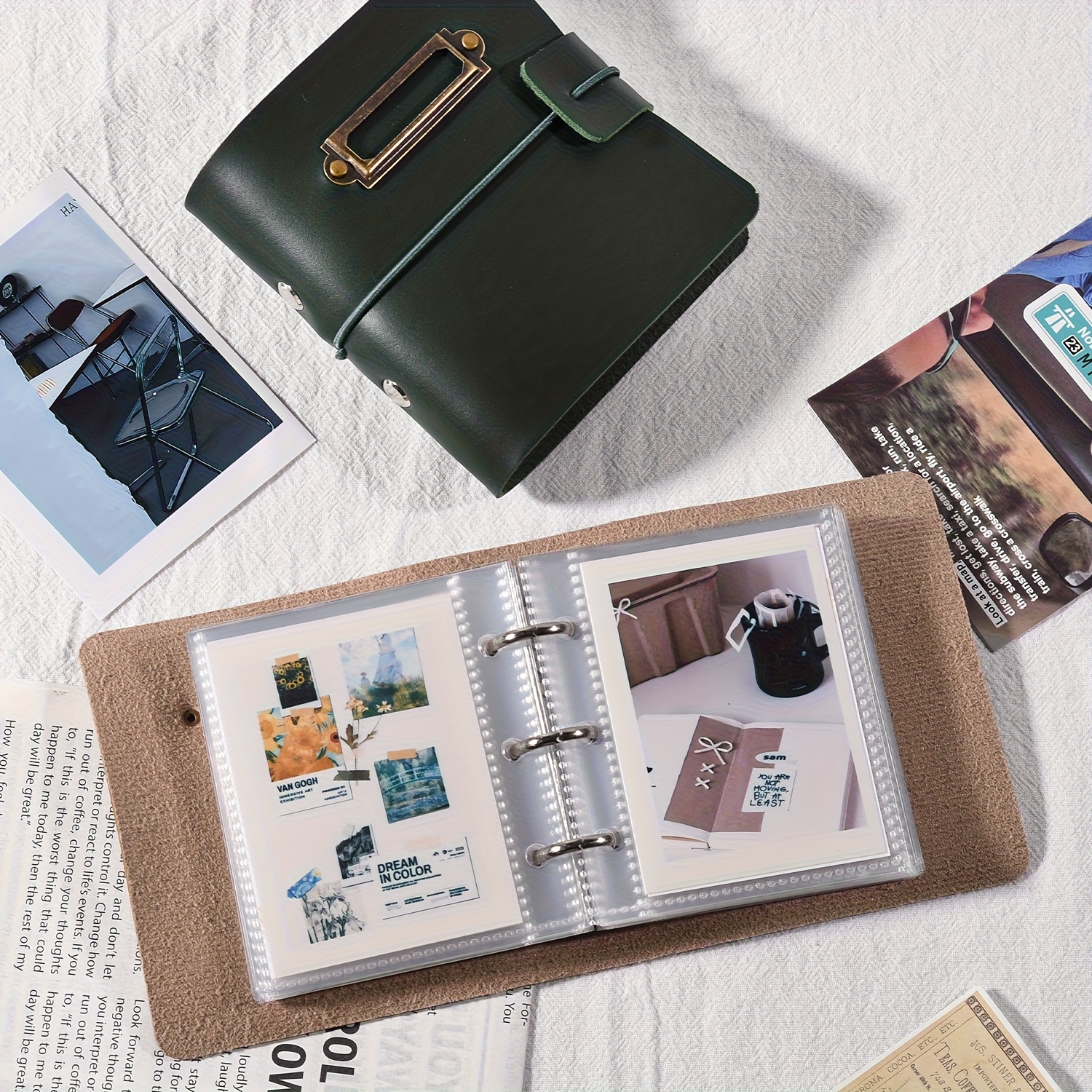 Photo Album Storage, Retro Lea - Polaroid Photo Album avaliação e preço