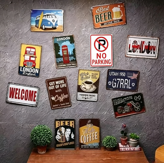 Vintage Aluminum Metal Sign Wa - Vintage Collectible Show avaliação e preço
