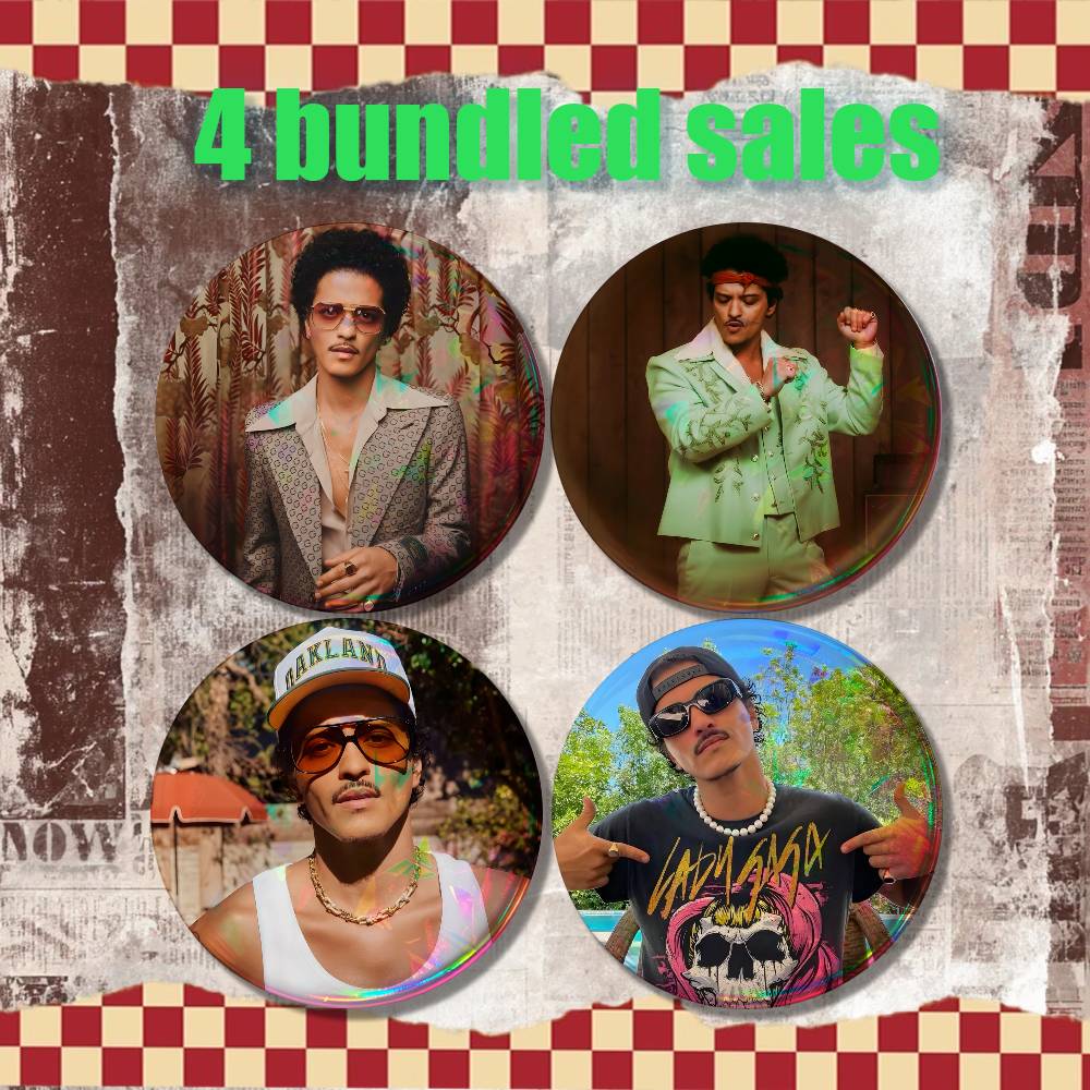 B-Bruno Mars 24K Magic Vintage - Vintage Collectible Pins avaliação e preço