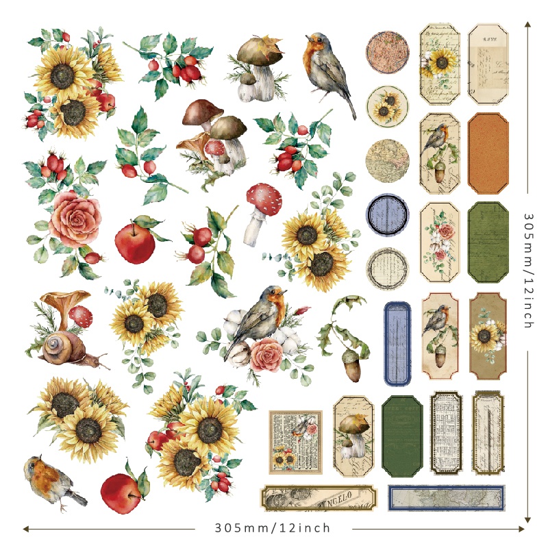 Sunflower Vintage Stickers Die - Vintage Collectible Cards avaliação e preço