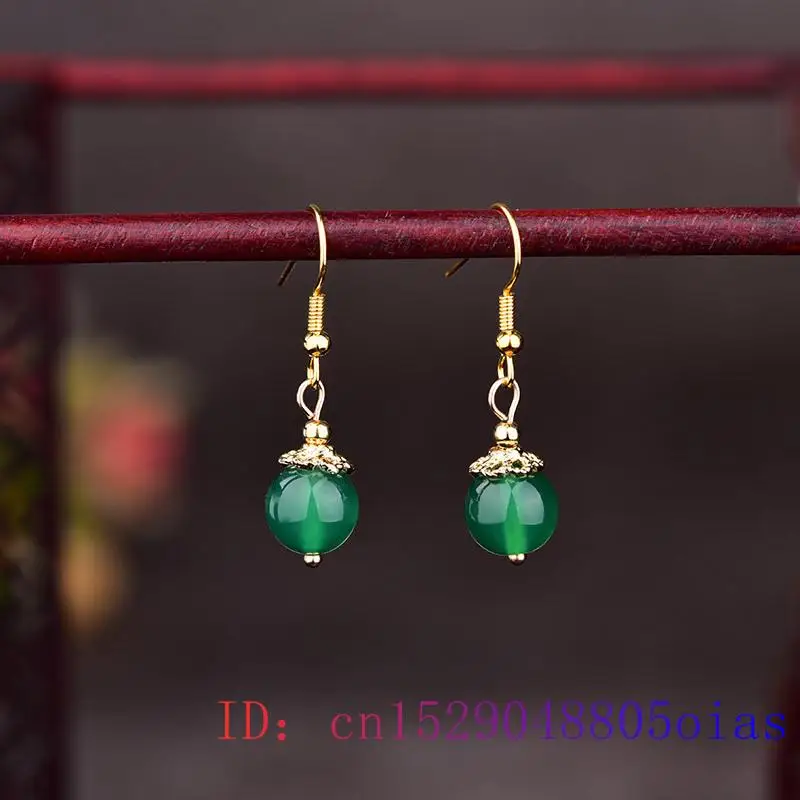 Green Jade Beaded Earrings Luc - Vintage Collectibles For Sale avaliação e preço