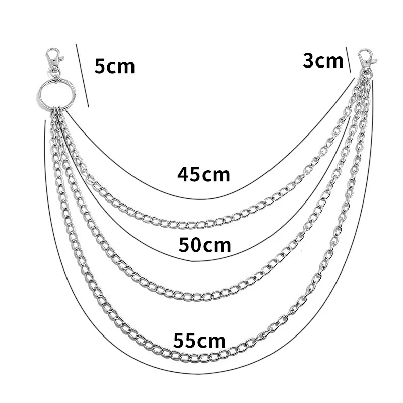 Layer Metal Belt Chain Punk Ho - Vintage Collectibles For Sale avaliação e preço