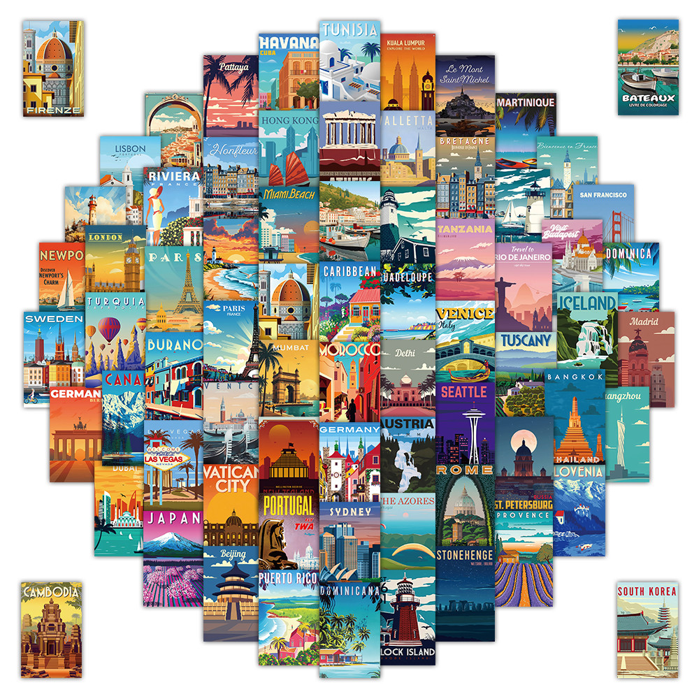 108 Pcs Scenic Landscape Stamp - Vintage And Collectible Stores avaliação e preço