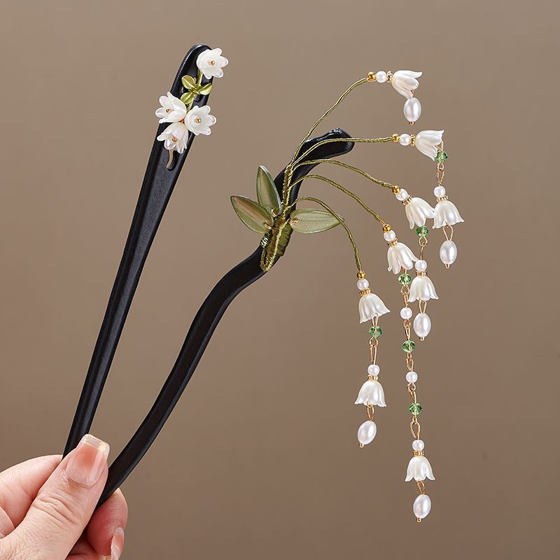 Wooden Flower Hairpin Vintage  - Vintage Collectibles For Sale avaliação e preço