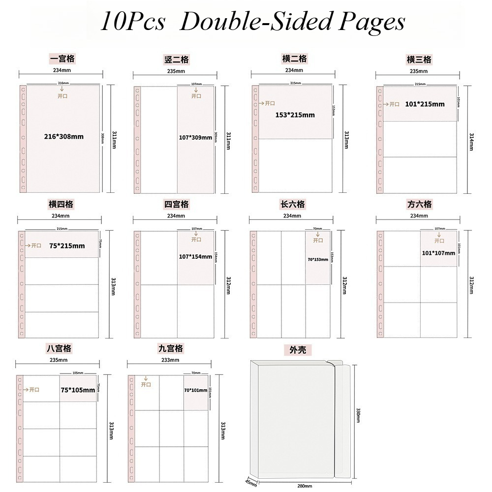 10Pcs A4 Double Sided Photo Sl - Polaroid Photo Album avaliação e preço