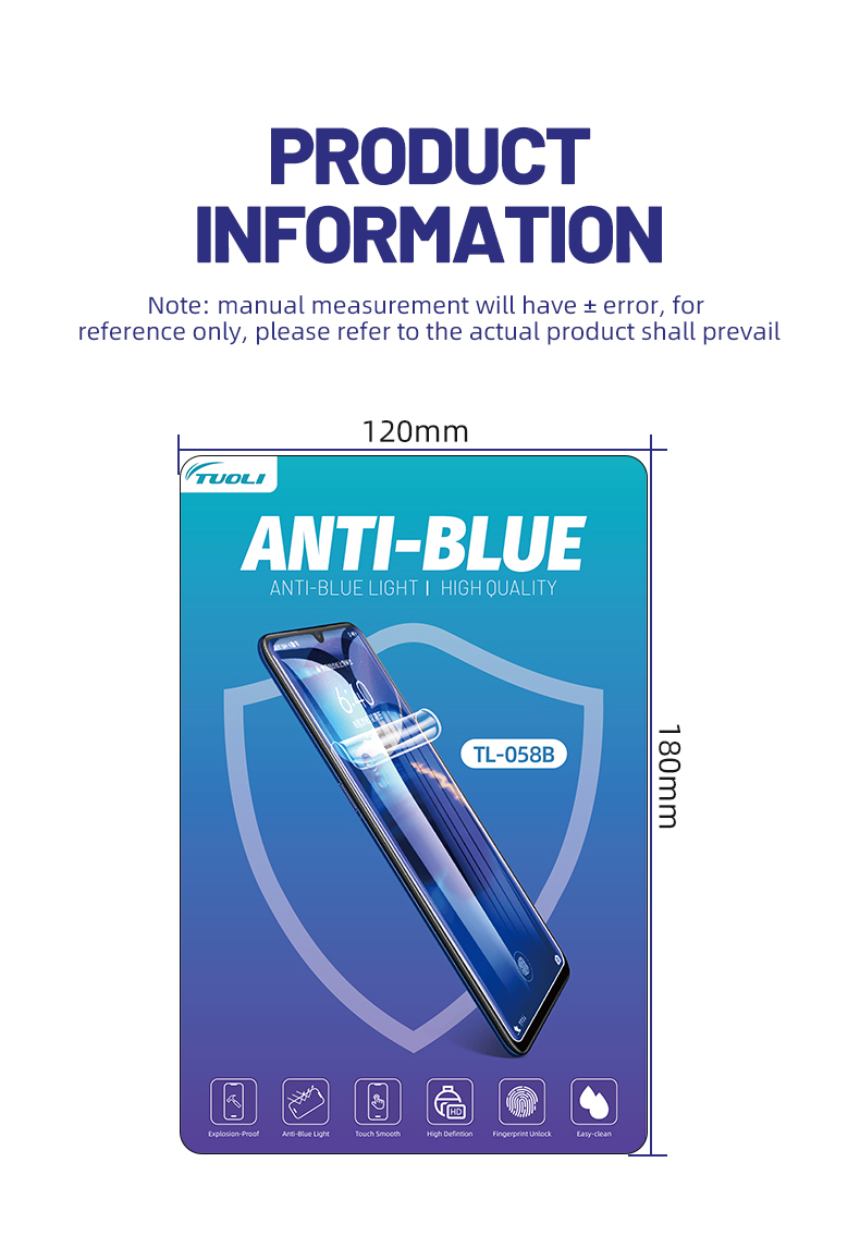 TUOLI TL058 TPU HD Hydrogel Fi - Slide Film 120 avaliação e preço
