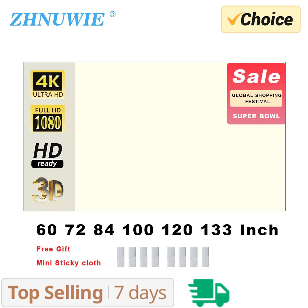 ZHNUWIE Projector Screen White - Slide Film 120 avaliação e preço