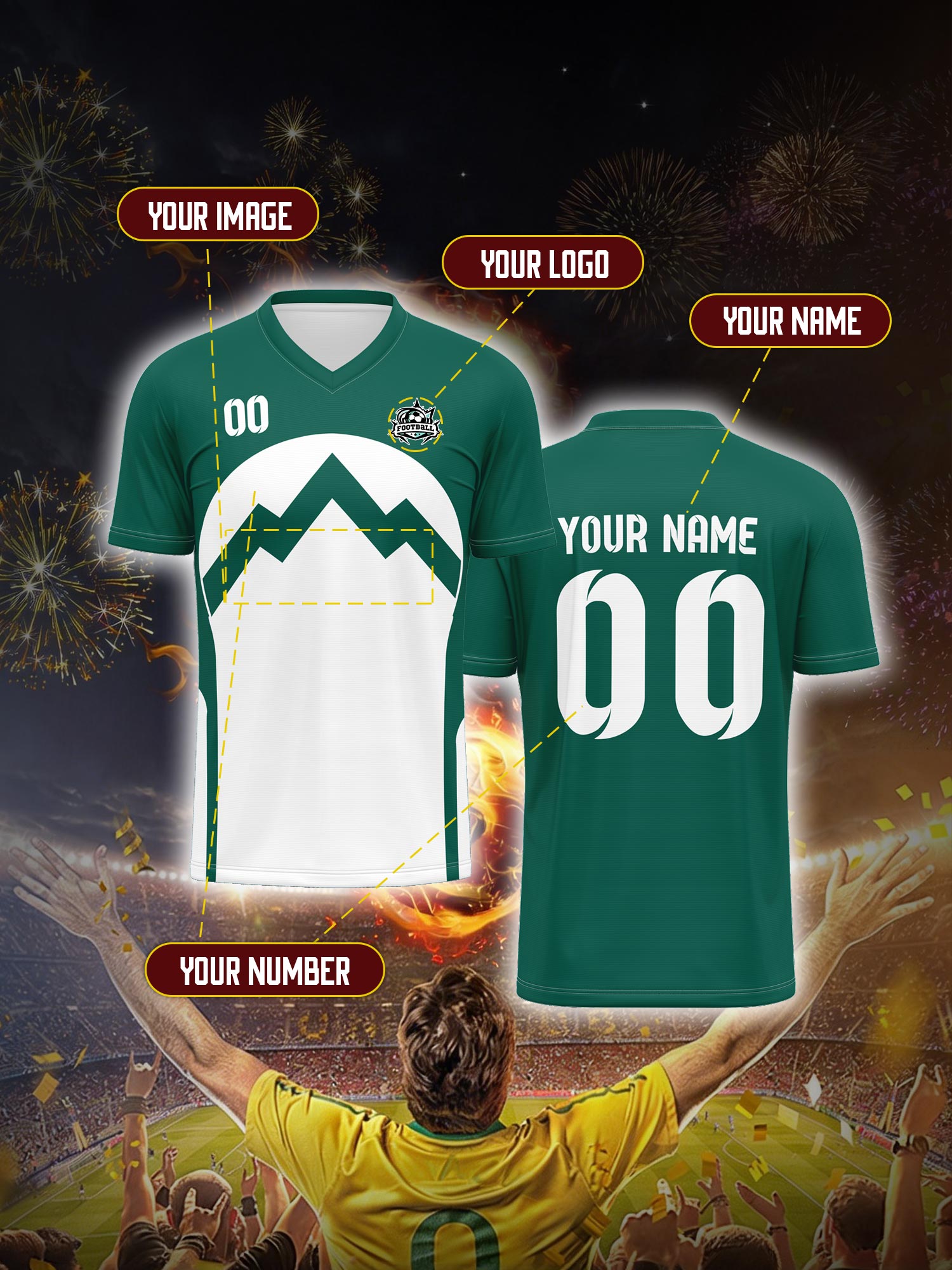 Custom Soccer Jersey With Cust - Vintage Collector avaliação e preço