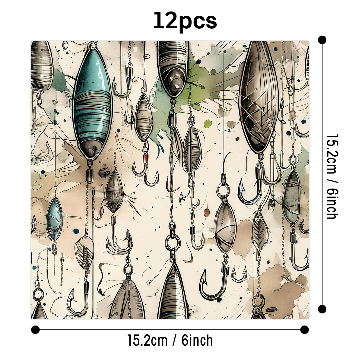 12pcs Vintage Fishing Lure Pat - Vintage Collectible Cards avaliação e preço