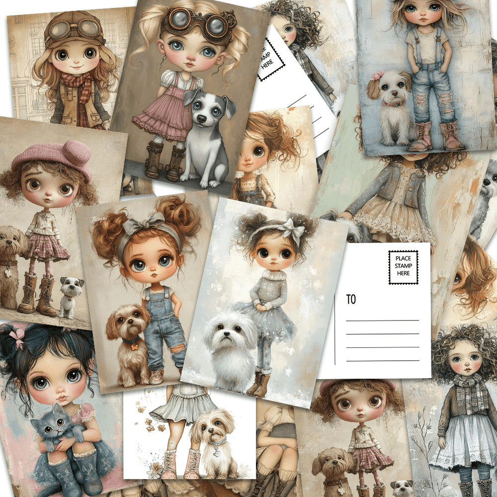 32pcs Vintage Cute Doll Postca - Vintage Collectible And Vintage Dolls avaliação e preço