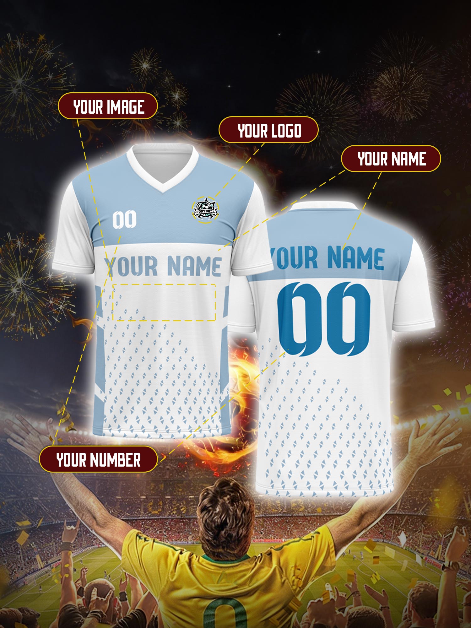 Custom Soccer Jersey With Cust - Vintage Collector avaliação e preço