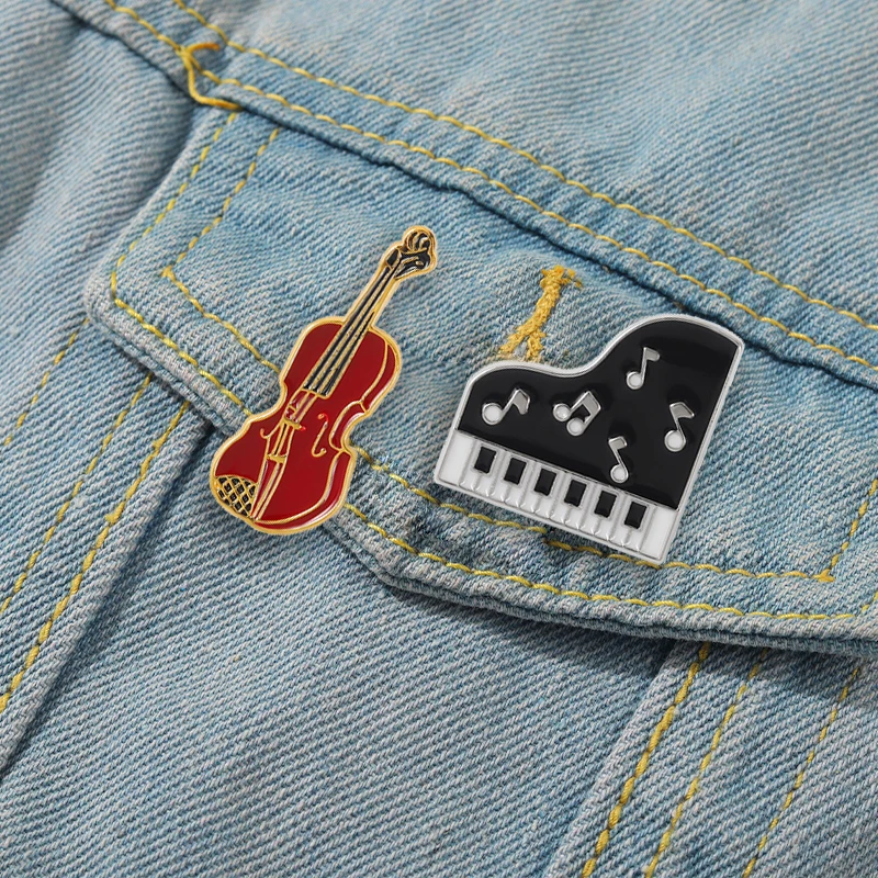 Musical Instrument Enamel Lape - Vintage Collectible Pins avaliação e preço