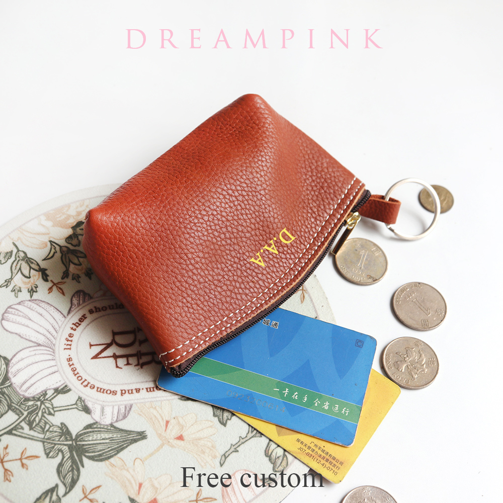Cowhide Zip Coin Pouch Custom  - Vintage Collectible Cards avaliação e preço