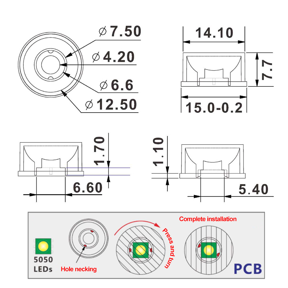 10pcs LED Lens 15mm 5050 T6 Op - Darkroom Enlarger Lens avaliação e preço